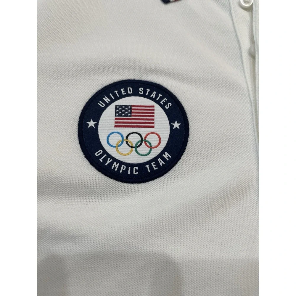 NWT Boy's Ralph Lauren Olympic Team USA Polo Size‎ Small White Mesh Logo Shirt